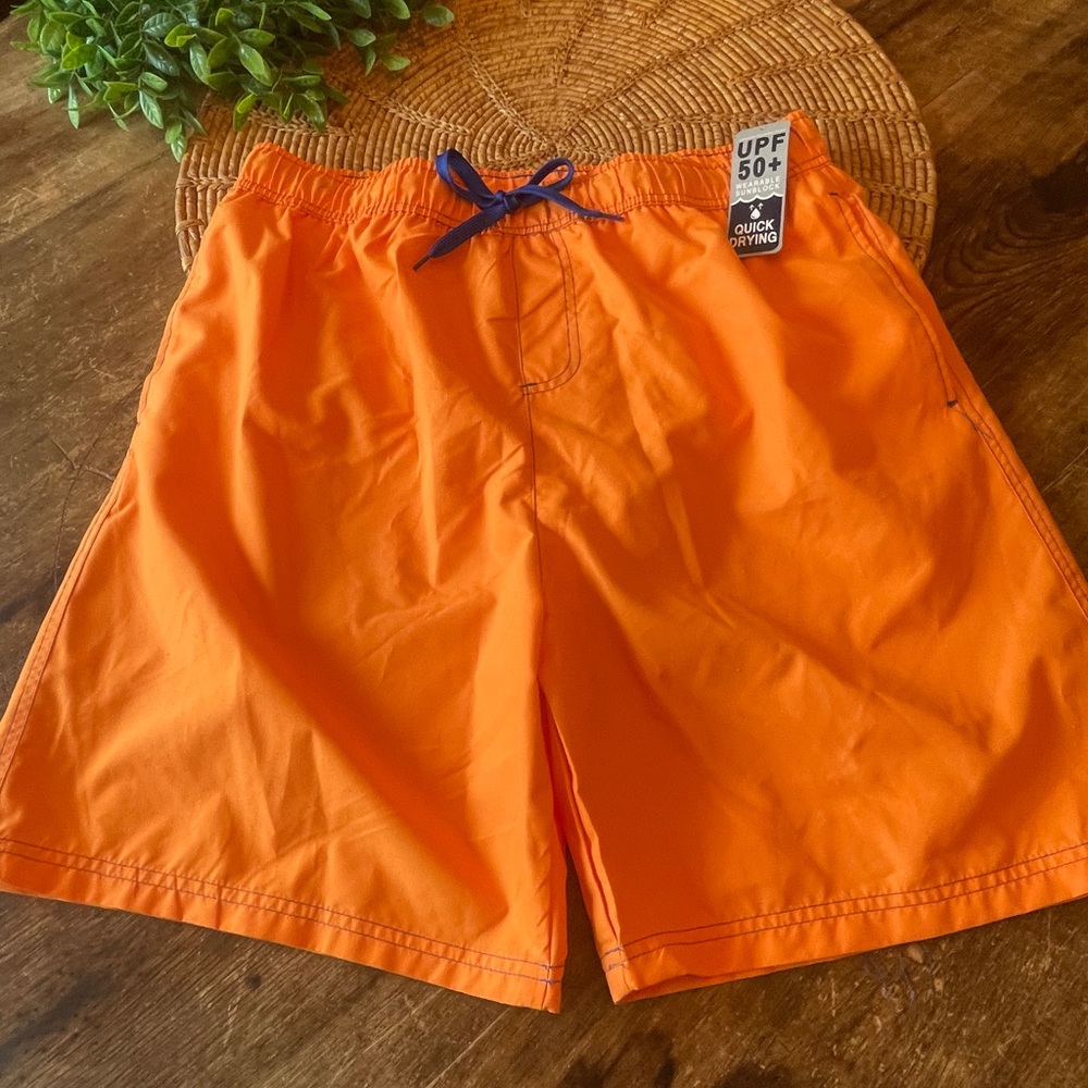 New Barracuda Bay Orange UPF 50+ Men's Swim Trunks